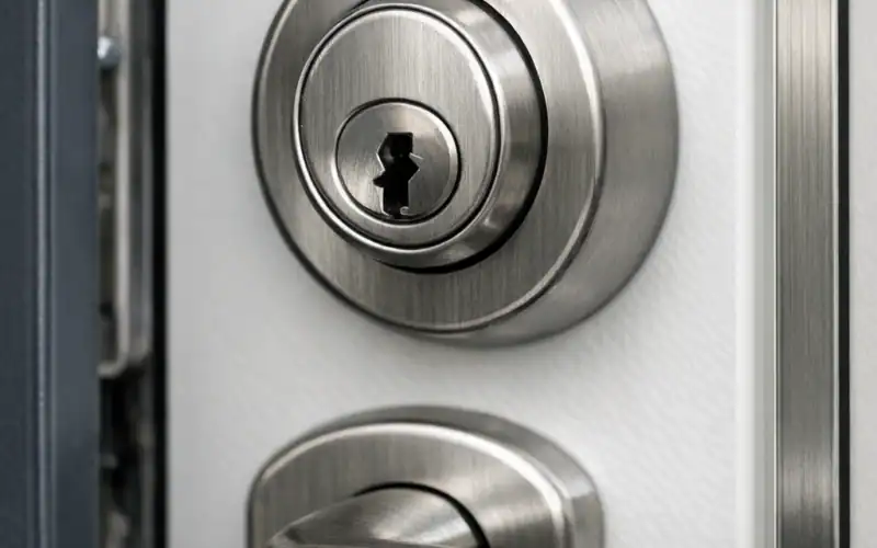 Cornières anti-pince sur une porte d'entrée